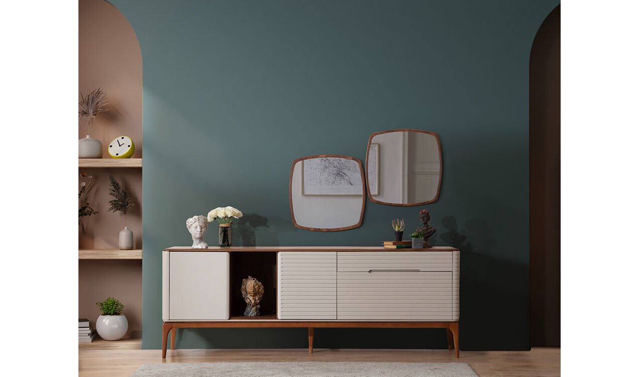 İnci Ceviz-Krem Yemek Odası Konsol