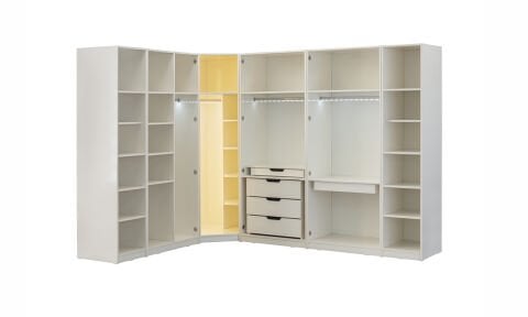 Asel Giyinme Odası Köşe Dolap Takım