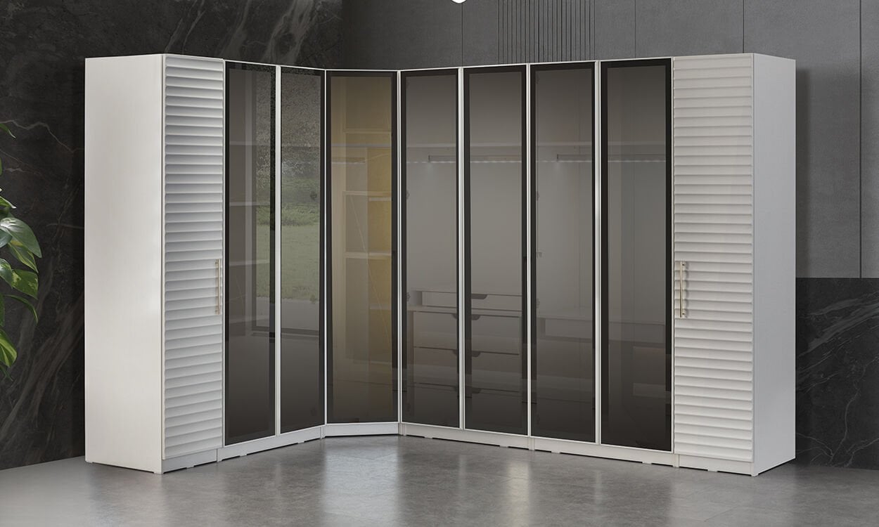 Asel Giyinme Odası Köşe Dolap Takım