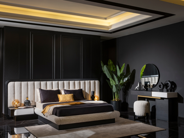 Etro Yatak Odası(339 cm Başlıklı Bazalı Karyola, 160cmX200cm Yataklı)