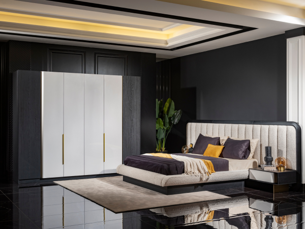 Etro Yatak Odası(360 cm Başlıklı Bazalı Karyola, 180cmX200cm Yataklı)