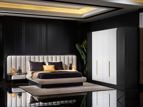 Etro Yatak Odası(360 cm Başlıklı Bazalı Karyola, 180cmX200cm Yataklı)