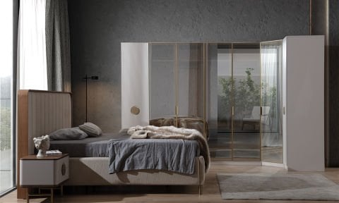 Viola Yatak Odası Köşe Dolaplı Yatak Odası Takımı