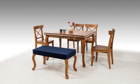 Lükens  Masa 80*120 (+45 Açılır)Ceviz