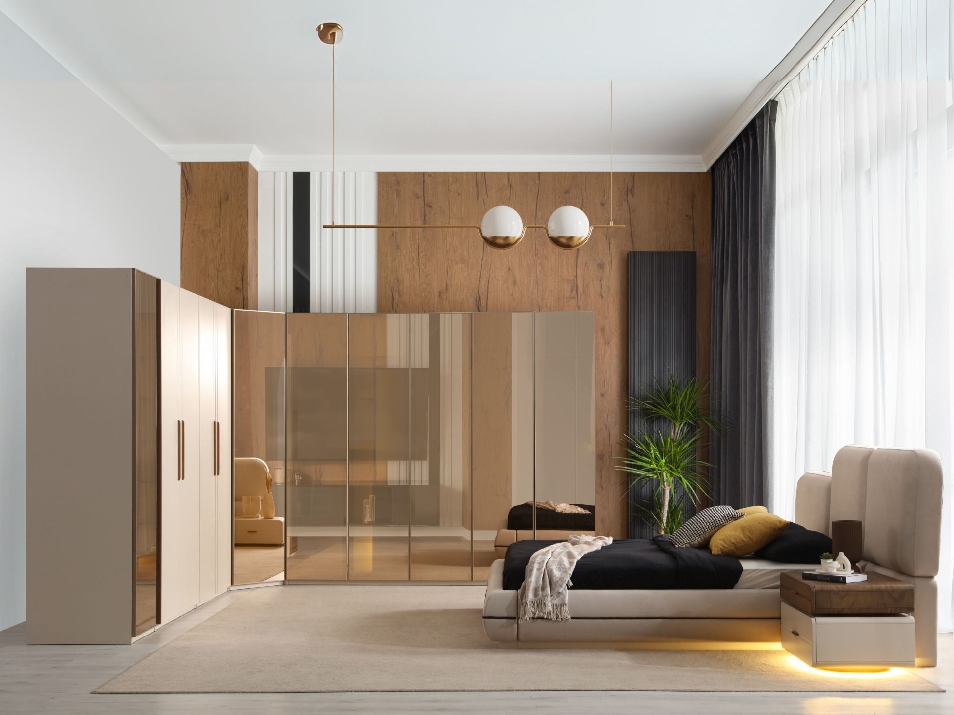 Valencia Köşe Dolaplı Yatak Odası ( reflekte kapak )