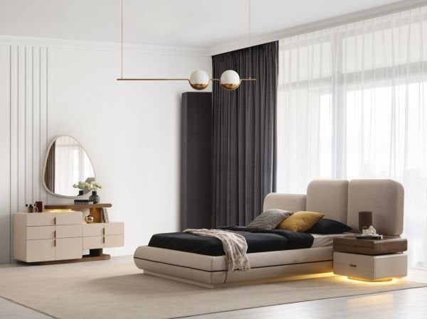 Valencia Köşe Dolaplı Yatak Odası ( Ahşap kapaklı )