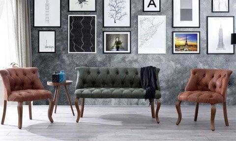 Tual Çay Seti İkili Koltuk Salon, Balkon Cafe Ofis Koltuğu