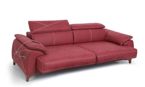 Oscar Modern Koltuk Takımı (3+3+1+1 Bordo-Krem)