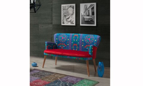 Etnik Desen Kırmızı 2+1+1 Çay Seti (Balkon, Salon, Ofis, Cafe)