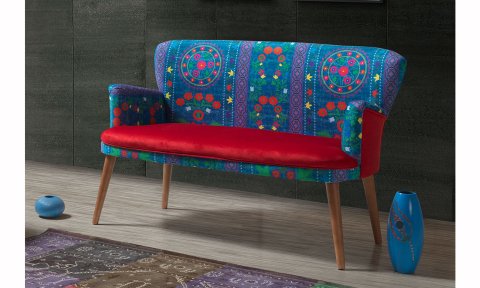 Etnik Desen Kırmızı 2+1+1 Çay Seti (Balkon, Salon, Ofis, Cafe)