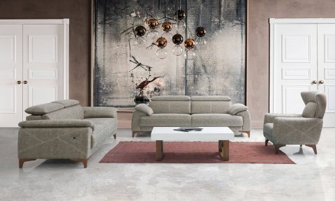 Oscar Modern Koltuk Takımı(3+3+1+1) (Krem)