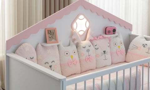 Royal Çocuk Odası Pembe Montessori Yavrulu Karyola