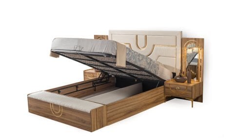 Safir Ceviz Bazalı Yatak Odası Takımı