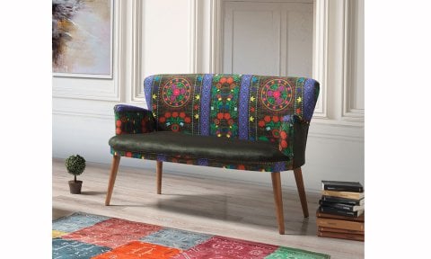 Etnik Desen Yeşil 2+1+1 Çay Seti (Balkon, Salon, Ofis, Cafe)