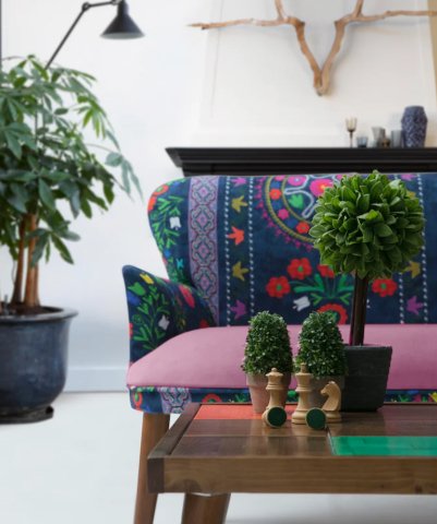 Etnik Desen Mor 2+1+1 Çay Seti (Balkon, Salon, Ofis, Cafe)