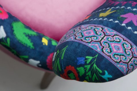 Etnik Desen Mor 2+1+1 Çay Seti (Balkon, Salon, Ofis, Cafe)