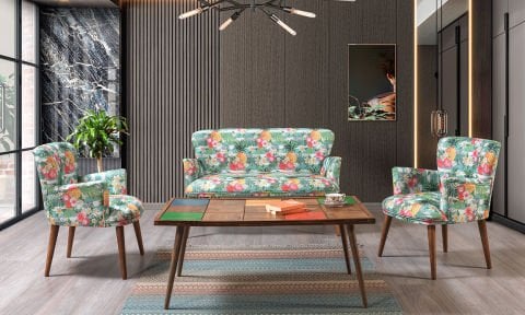 Bahar 2+1+1+Sehpalı Çay Seti (Balkon, Salon, Ofis, Cafe)