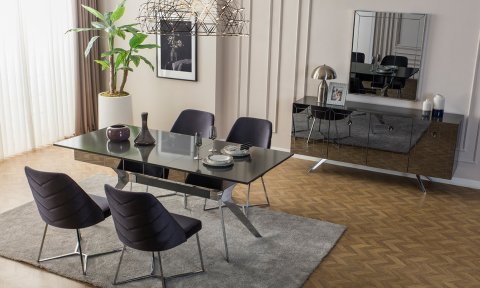 Lexus Yemek Odası Takımı (Antrasit-Gri)