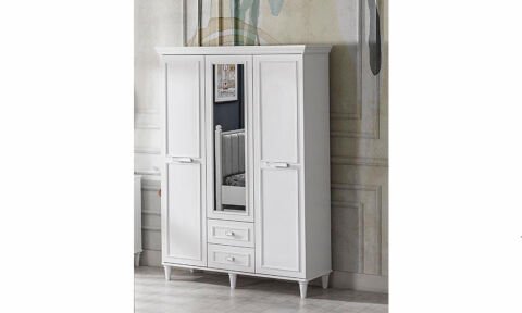 Lotus Genç Odası Takımı (3 Kapılı Dolap+Komodin,+100*200 cm Başlıklı Yavrulu Karyola)