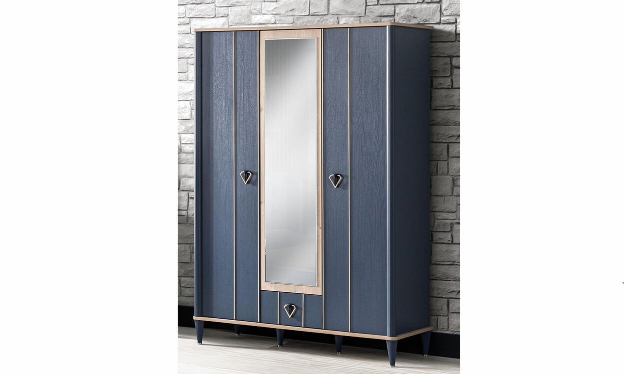 Florya Genç Odası 3 Kapılı Dolap(Mavi)