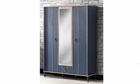 Florya Genç Odası 3 Kapılı Dolap(Mavi)