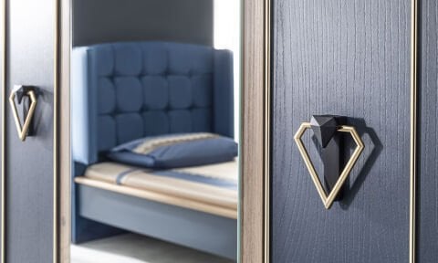 Florya Genç Odası 3 Kapılı Dolap(Mavi)