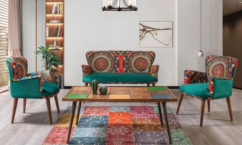 Hermes 2+1+1+Sehpalı Çay Seti Koltuk Takımı (Balkon, Salon, Ofis, Cafe)