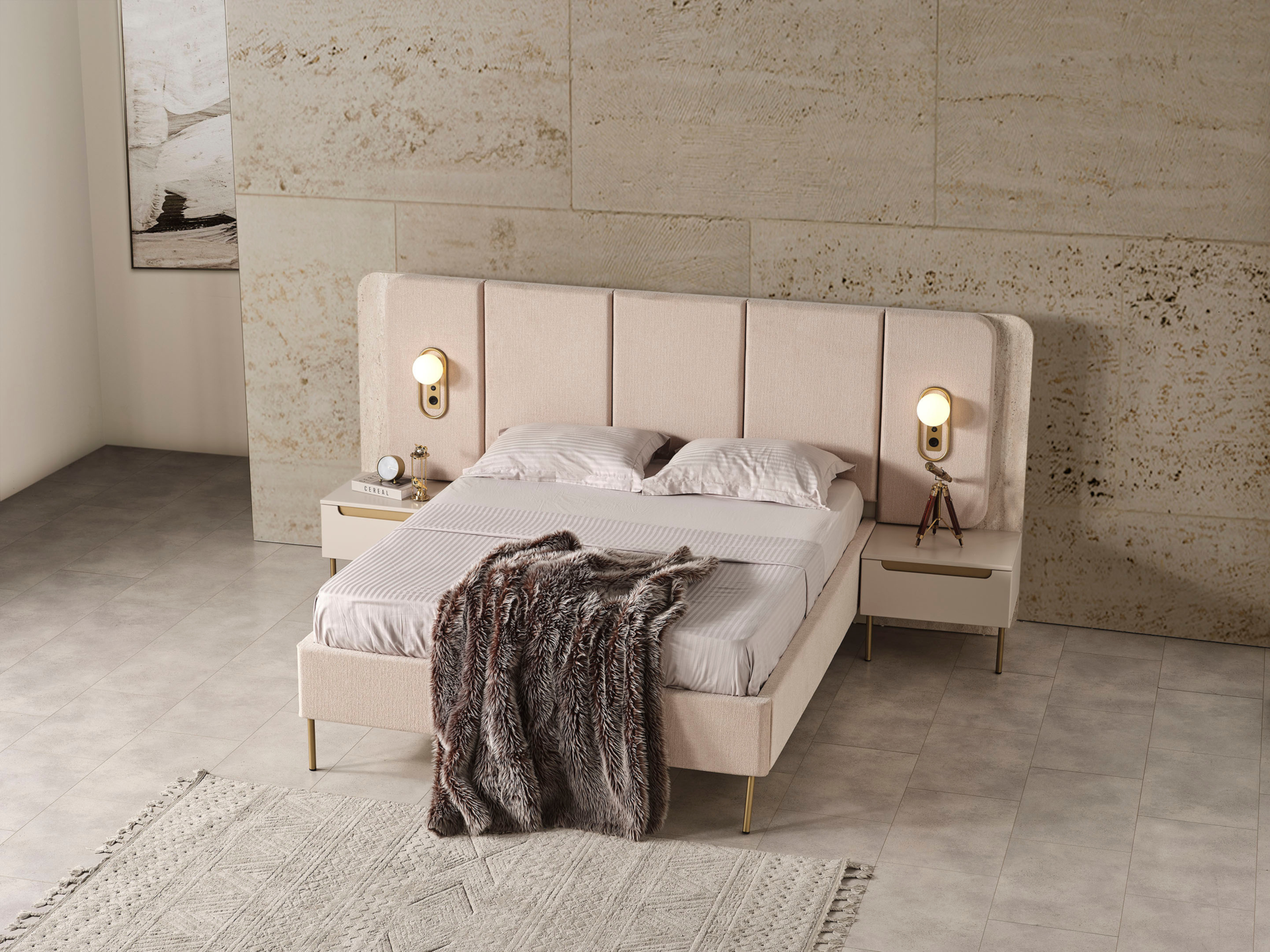 Zara Gold Yatak Odası(Bazalı Karyola)