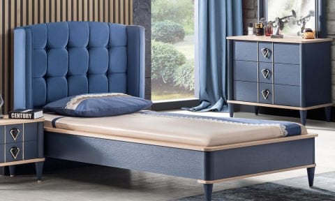 Florya Genç Odası 100*200 Başlıklı Karyola(Mavi)