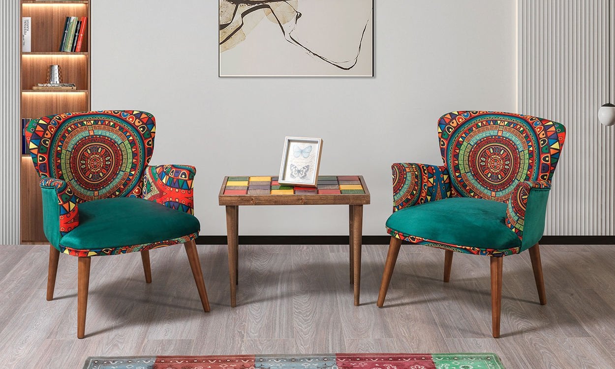 Hermes Çay Seti 2 Tekli Koltuk+Sehpa (Salon, Balkon, Cafe Ofis)