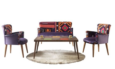 Argın 2+1+1+Sehpalı Çay Seti (Balkon, Salon, Ofis, Cafe)