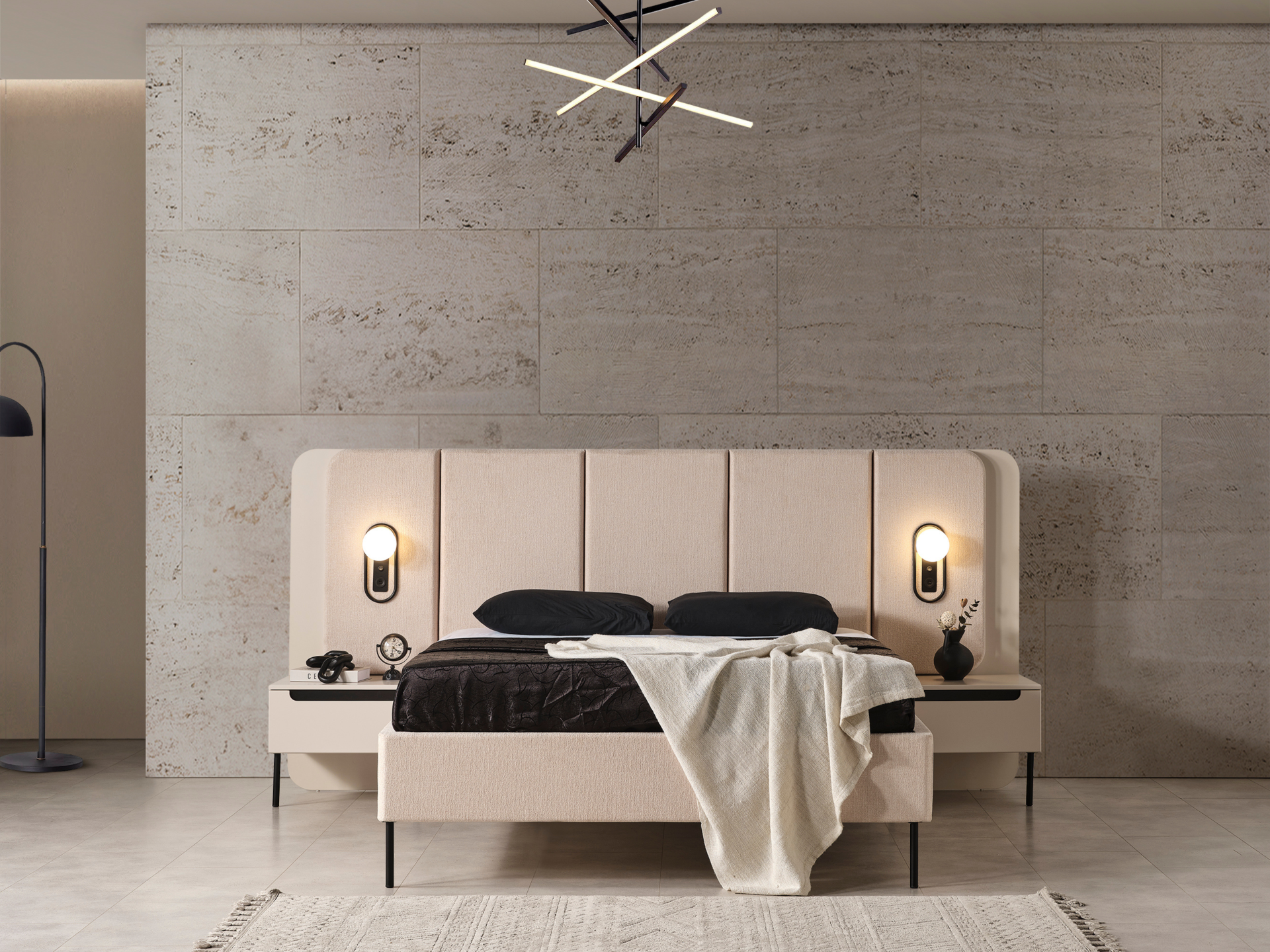 Zara Siyah Yatak Odası(Bazalı Karyola)