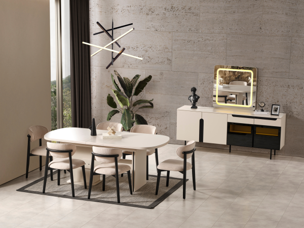 Zara Siyah Yemek Odası(6 Sandalye)