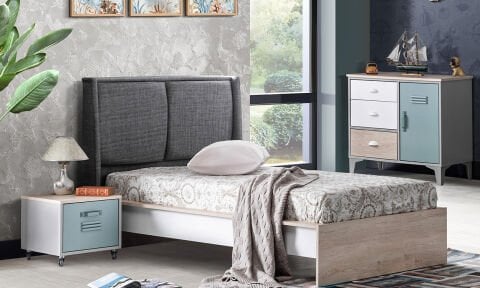 Lego Yeşil Genç Odası 100*200 Başlıklı Bazalı Karyola