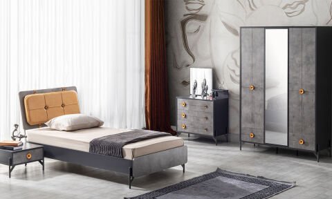 Prova Genç Odası 100*200 Başlıklı Bazalı Karyola