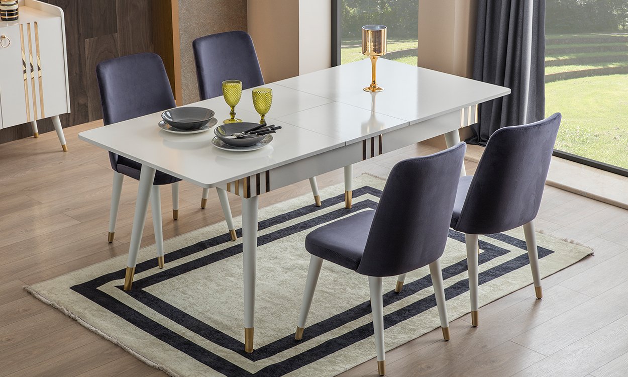 Lotus Aytaşı Yemek Masası ve 6 Sandalye