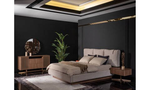 Lizbon Yatak Odası 160*200 cm Başlıklı Bazalı Karyola