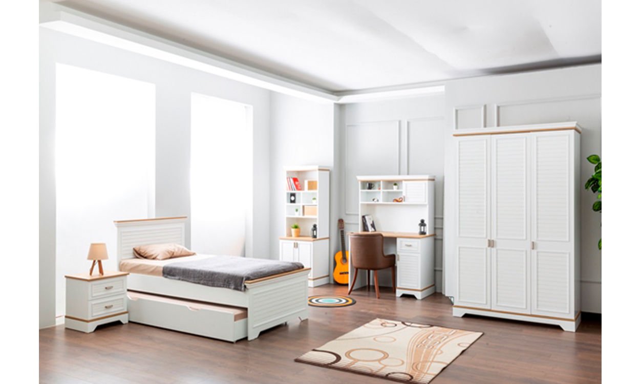 Kanyon Genç Odası Takımı (3 Kapılı Dolap, Çalışma Masası, 100*200 cm Başlıklı Karyola)