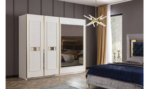 Gloria Yatak Odası Takımı (Sürgülü Dolap + Karyolalı)