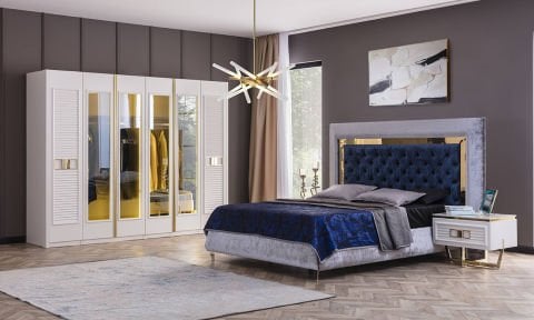 Gloria 6 Kapılı Dolaplı Yatak Odası Takımı  (Karyolalı)