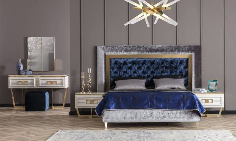 Gloria Yatak Odası 160*200 cm Başlıklı Bazalı Karyola