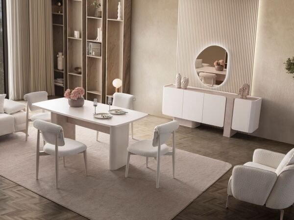 Afro Yemek Odası ( masa + 6 sandalye )