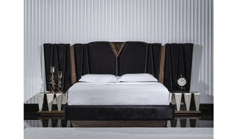 Tokyo 160*200 cm  Panolu Başlıklı Bazalı Karyola