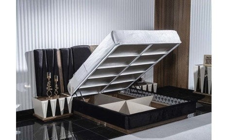 Tokyo 160*200 cm  Panolu Başlıklı Bazalı Karyola