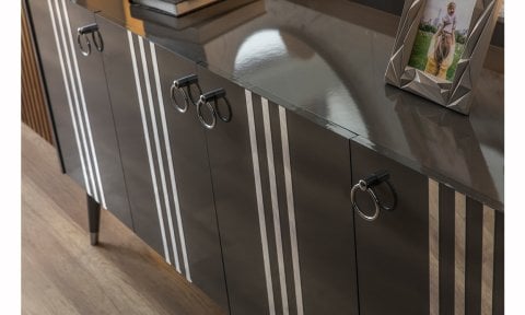 Lotus Antrasit Yemek Odası Takımı