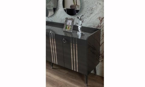 Lotus Antrasit Yemek Odası Takımı