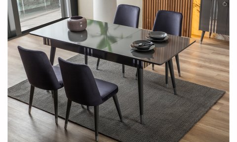 Lotus Antrasit Yemek Odası Takımı