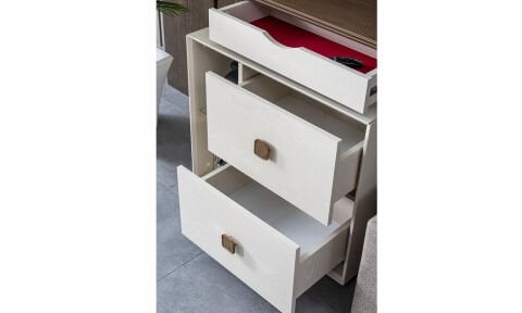 Orjin Yatak Odası Aynalı Şifonyer+ Puf