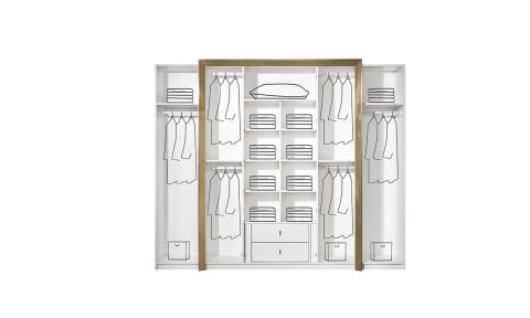 Vegas 6 Kapaklı Dolaplı Yatak Odası Takımı (Bazalı)