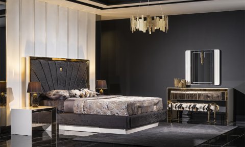 Vegas Yatak Odası 160*200 cm Başlıklı Bazalı Karyola